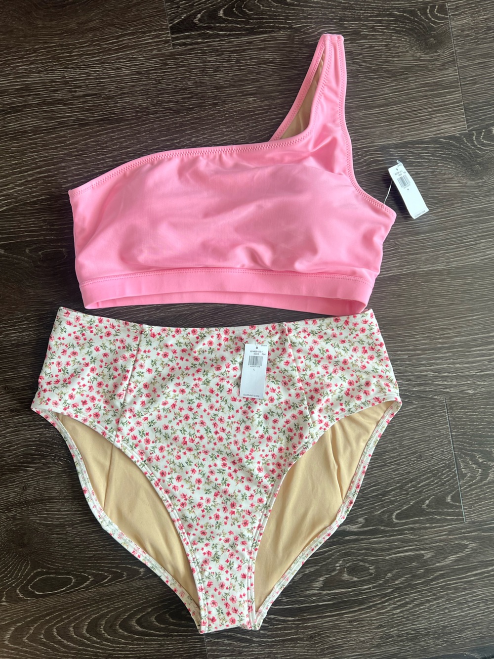 Old Navy Pink Floral Two-Piece Swim Set